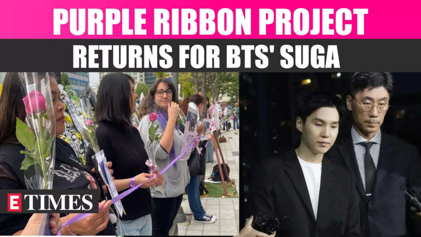 SUGA ARMYs Revive Purple Ribbon Project to Counter Wreaths Sent by Haters | Watch