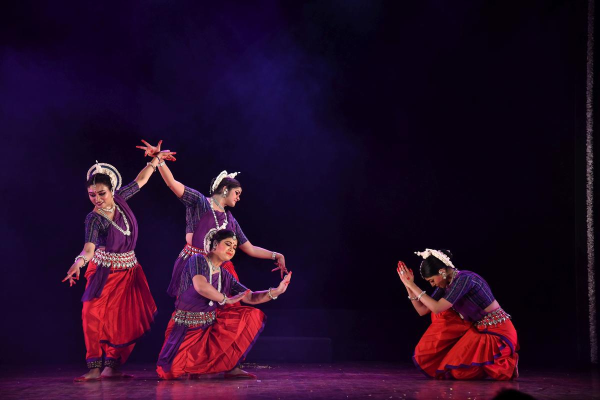 Devjani Sen and students Akshata Tirumale, Anavi Mullick and Sohini Guha presenting the Rasamanjari Pallavi at the Naman festival in Bengaluru. 