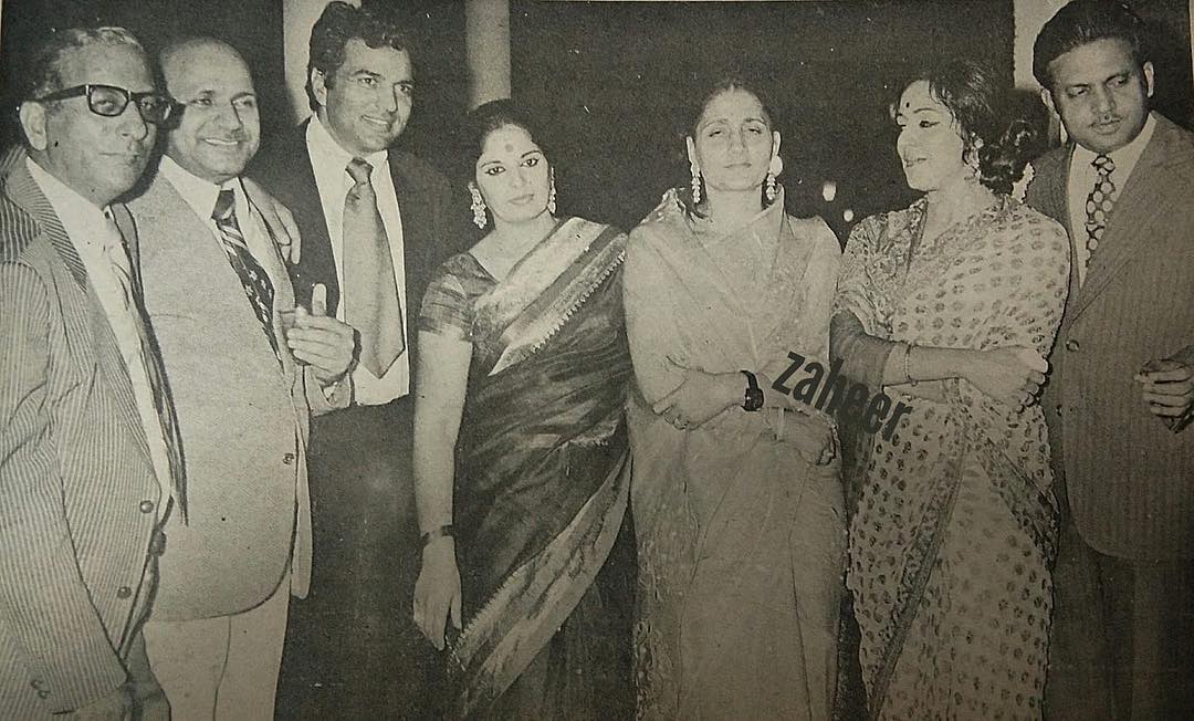 Dharmendra Deol with his first wife, Prakash Kaur and second wife, Hema Malini