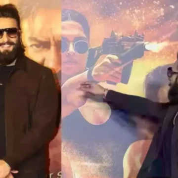 Ranveer Kisses Deepika’s Poster At Singham Again Launch Party