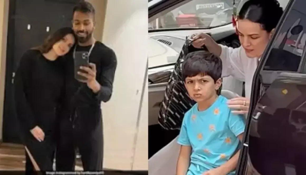 Hardik Pandya’s Son, Agastya Froze Seeing Cameras, While Natasa Encourages Him To Step Out