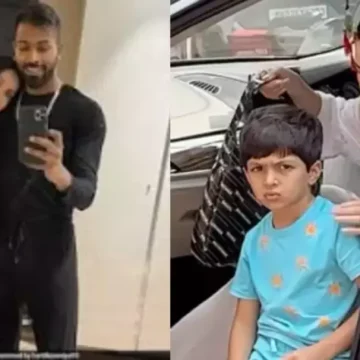 Hardik Pandya’s Son, Agastya Froze Seeing Cameras, While Natasa Encourages Him To Step Out