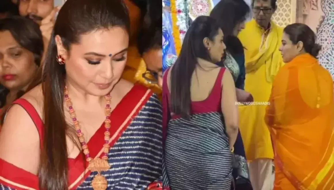 Rani Mukherji Channells Inner Bengali Girlie As She Dolls Up In A Pretty Saree For Durga Maha Sasthi