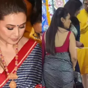 Rani Mukherji Channells Inner Bengali Girlie As She Dolls Up In A Pretty Saree For Durga Maha Sasthi