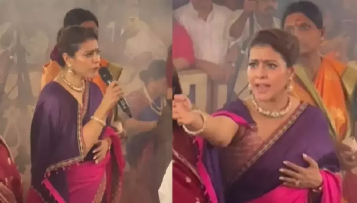 Kajol Gives A Death Stare And Shouts Angrily At A Devotee For Entering Durga Puja Pandal With Shoes