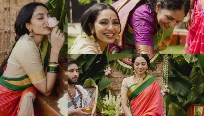 Sobhita Dhulipala Exudes Elegance In A Silk Kanjivaram Saree Gifted To Her By Chaytanya's Mother