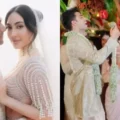 The Bride Shines In A Fish Tail Pearl-Clad Blouse