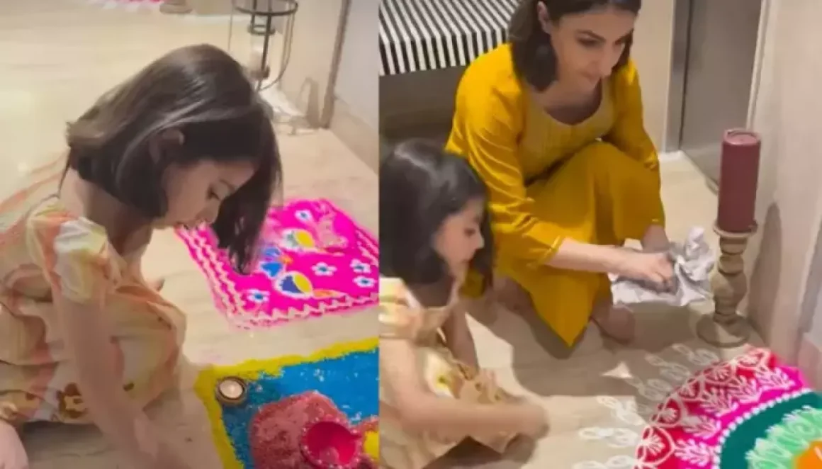 Soha Ali Khan and Daughter Inaaya Get into Diwali Prep Mode with Beautiful Rangoli Creations at Home