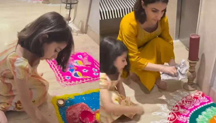 Soha Ali Khan And Daughter Inaaya Get Into Diwali Prep Mode With Beautiful Rangoli Creations At Home