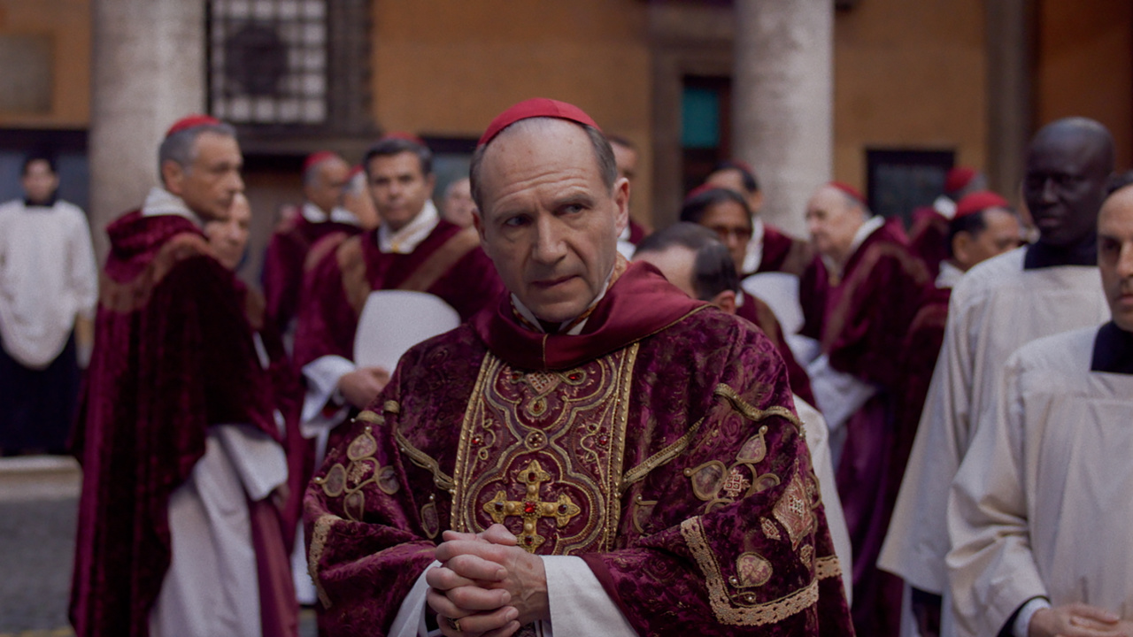 Ralph Fiennes stars as Cardinal Lawrence in director Edward Berger's 'Conclave', a Focus Features release. Credit: Courtesy of Focus Features. © 2024 All Rights Reserved.