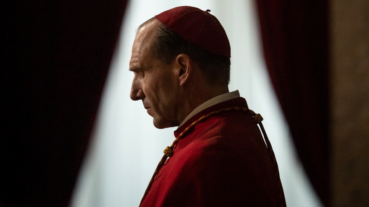 Ralph Fiennes stars as Cardinal Lawrence in director Edward Berger's 'Conclave', a Focus Features release. Credit: Philippe Antonello/Focus Features ©2024 All Rights Reserved.