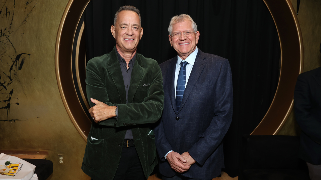 'Here' director Robert Zemeckis and Tom Hanks attend the AFI Fest Director's Spotlight. Photo by Stewart Cook/Sony Pictures via Getty Images.