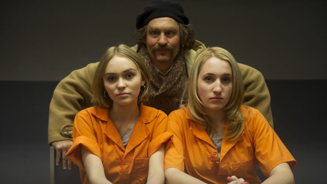 (L to R) Lily-Rose Depp, Johnny Depp and Harley Quinn Smith in 'Yoga Hosers'. Photo: Invincible Pictures.