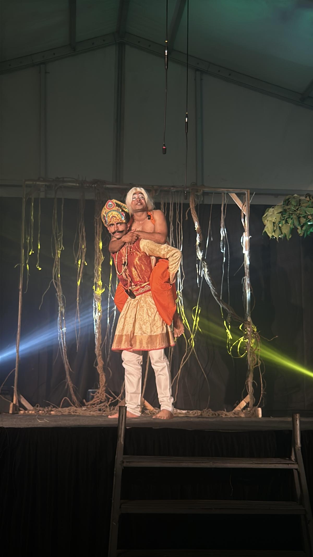 A scene from Vikram and Betal play by Swatantra Theatre during the Vizag Junior Lit Fest in Visakhapatnam.