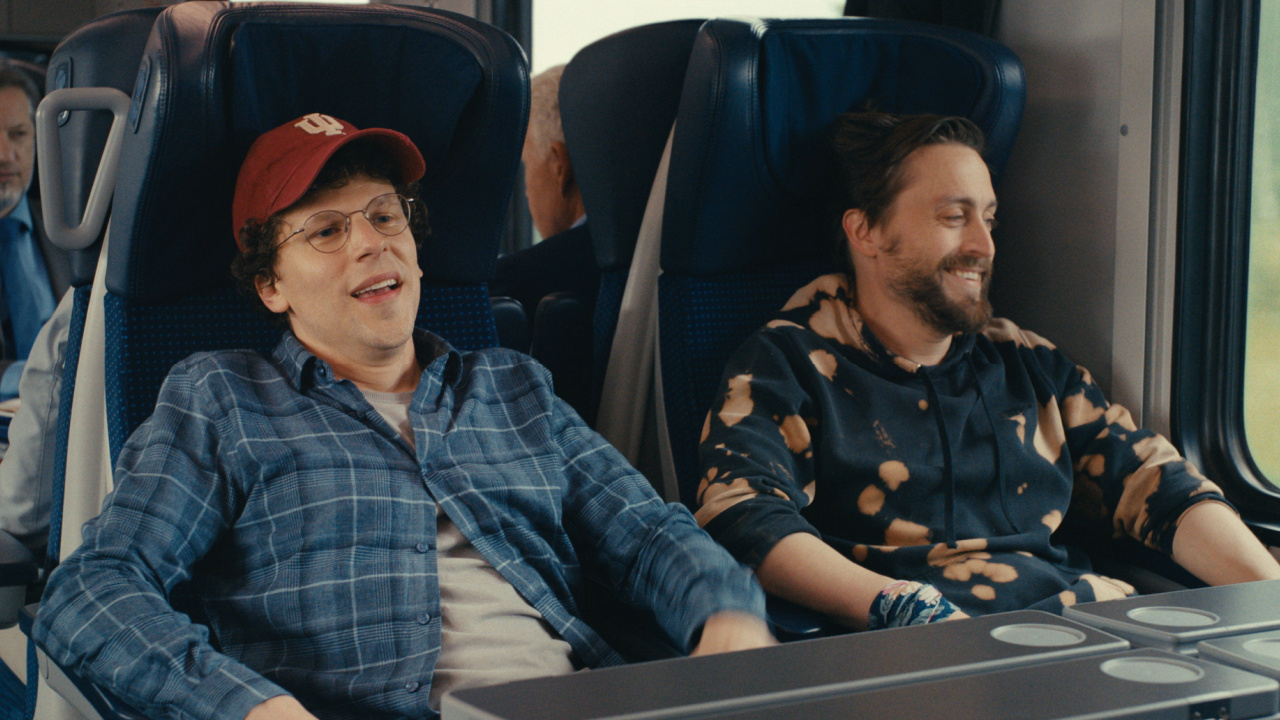 (L to R) Jesse Eisenberg and Kieran Culkin in 'A Real Pain'. Photo Courtesy of Searchlight Pictures, © 2024 Searchlight Pictures All Rights Reserved.