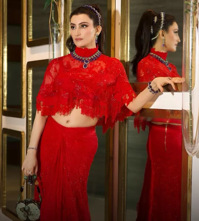 Shalini in red