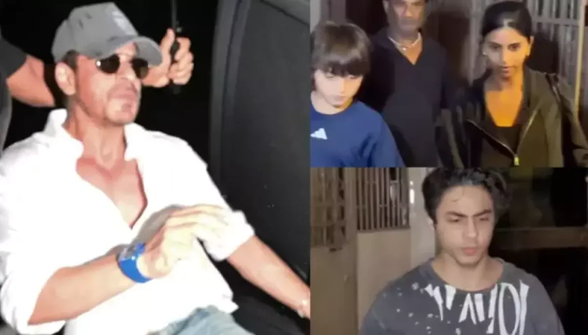 Shah Rukh Khan Hides Behind An Umbrella, Suhana Protects AbRam As They Dub For Mufasa: The Lion King