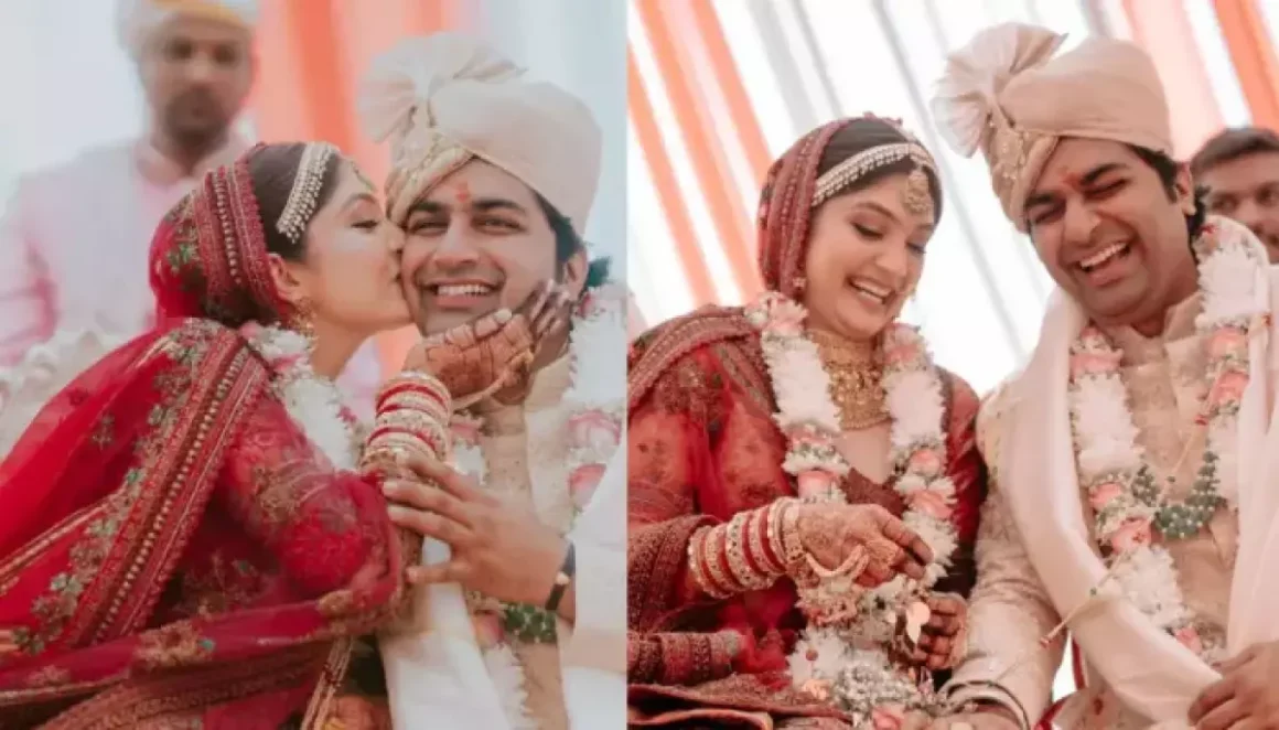 Gujarati Stars Puja Joshi And Malhar Thakar Get Married, Actress Stuns In A Sindoori Red Lehenga