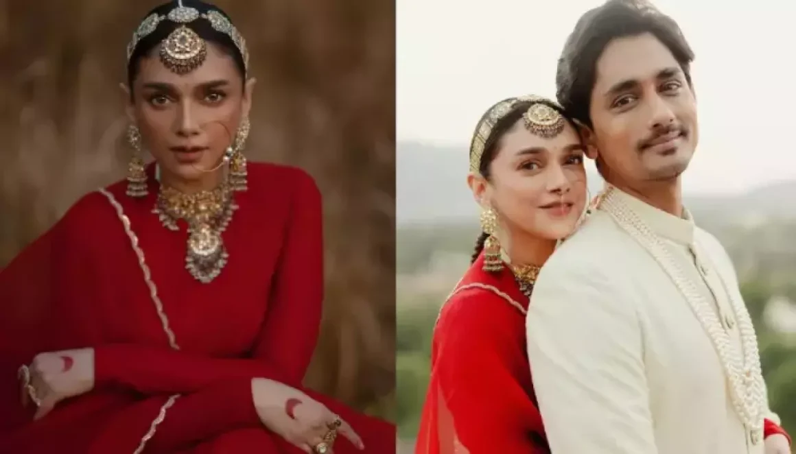 Aditi Rao Hydari Ties The Knot With Siddharth For The Second Time, Stuns In A Plain Red Lehenga