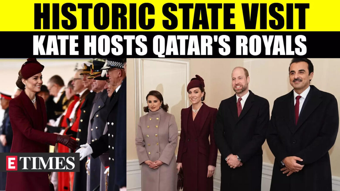 Princess Kate Welcomes Sheikh Tamim & Sheikha Jawaher During Grand Qatar State Visit | WATCH