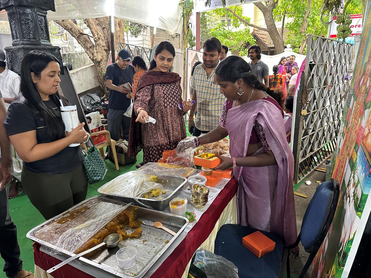 Sweets and savoury snacks for sale at the sabha canteen