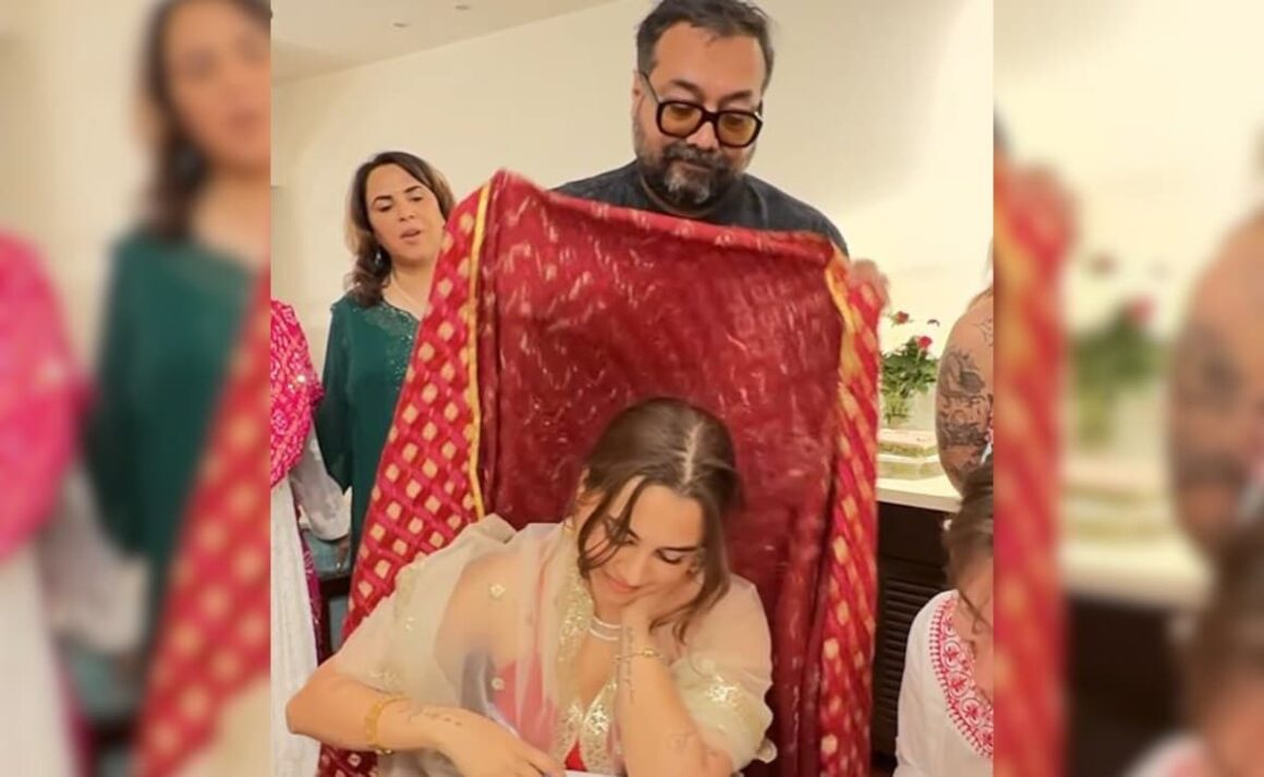 Anurag Kashyap Fixes Daughter Aaliyah’s Veil During Her Registry