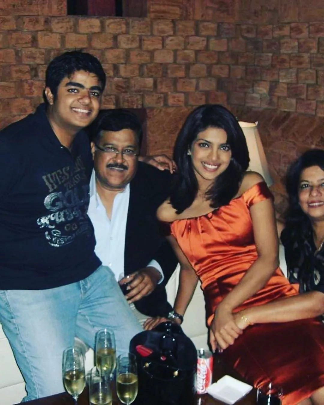 Priyanka with her parents and brother