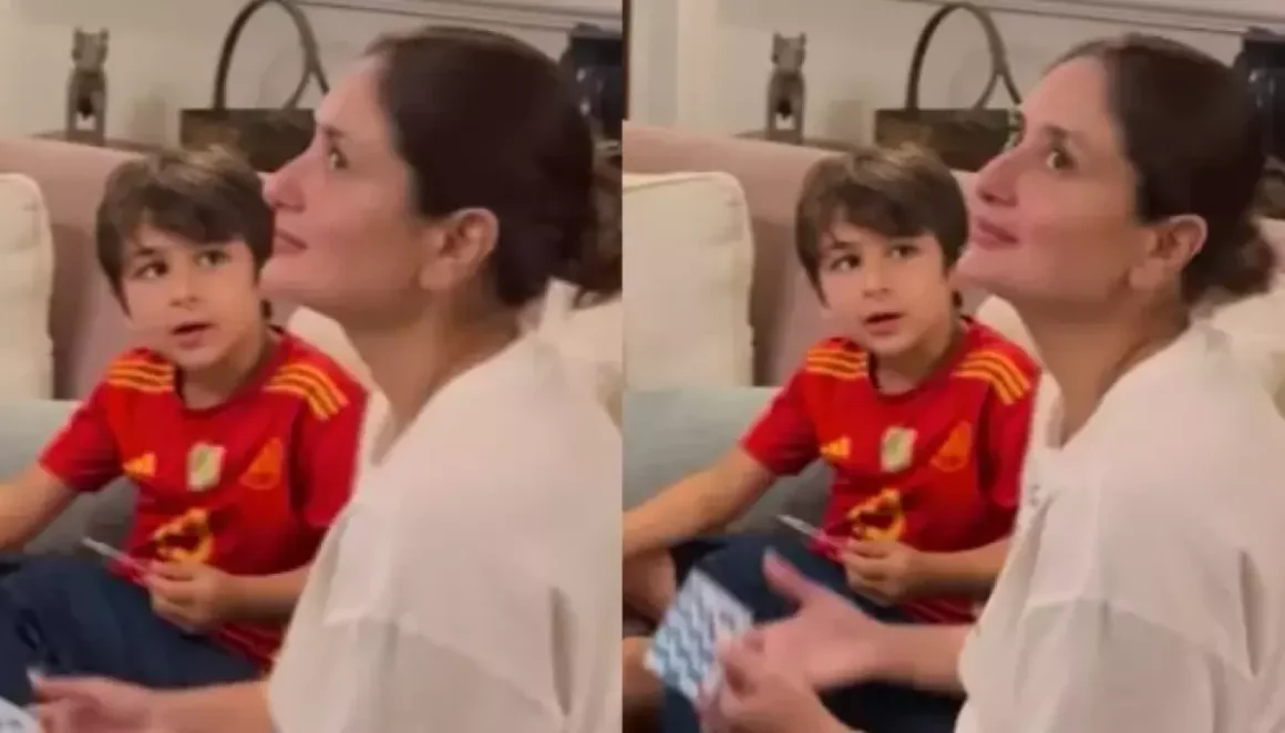 Kareena Kapoor Khan Makes A Face As Son, Taimur Ali Khan Asks Her Something During The Family Night