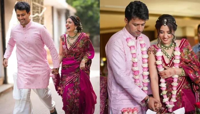 Travel Influencer, Tanya Khanijow Elopes To Get Married In Court, Looks Divine In Pink Floral Saree