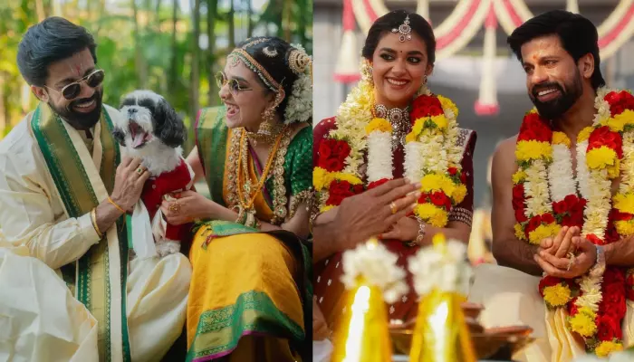 Keerthy Suresh Wore Nine-Yard 'Madisar' Sarees With Traditional Bharatanatyam Jewels For Her Wedding