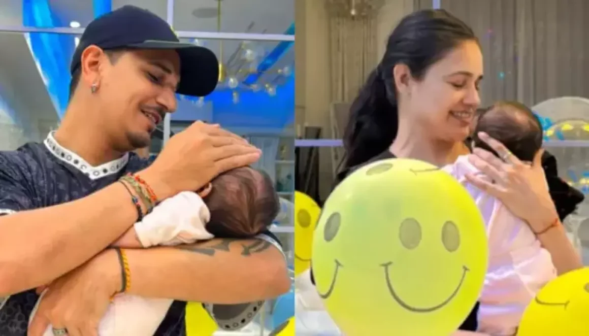 Prince Narula And Yuvika Chaudhary Avoid Posing With Each Other At Daughter’s Two Month B’day Bash