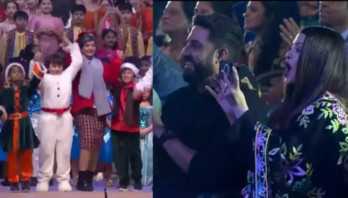 Aishwarya Rai, Amitabh Bachchan And Abhishek Bachchan Proudly Cheer For Aaradhya’s Stage Performance