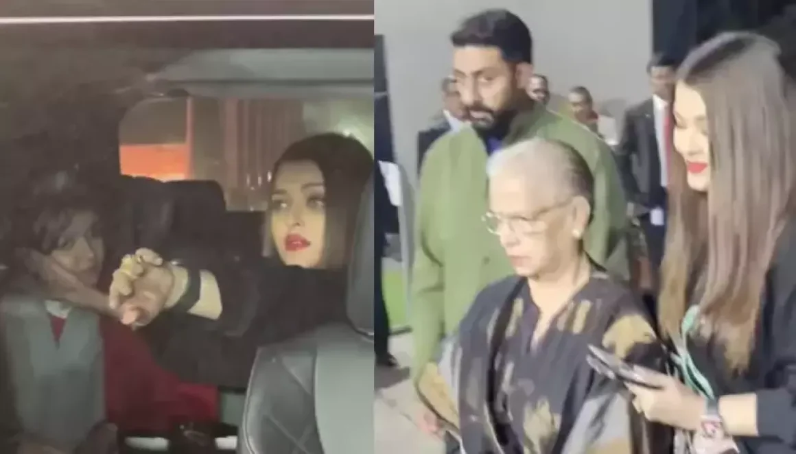 Aishwarya Rai Protects Aaradhya Bachchan From Flashlights, While Abhishek Bachchan Looks Unbothered