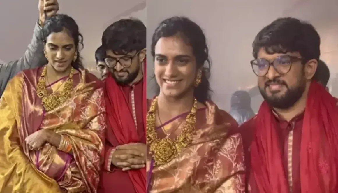 PV Sindhu With Husband, Venkata Datta Sai Visits Venkateshwara Temple After Marriage