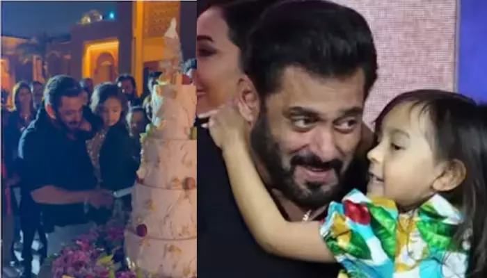 Salman Khan Cuts 4 Tiered Birthday Cake With Niece, Ayat At Party Hosted By Ambani's In Jamnagar