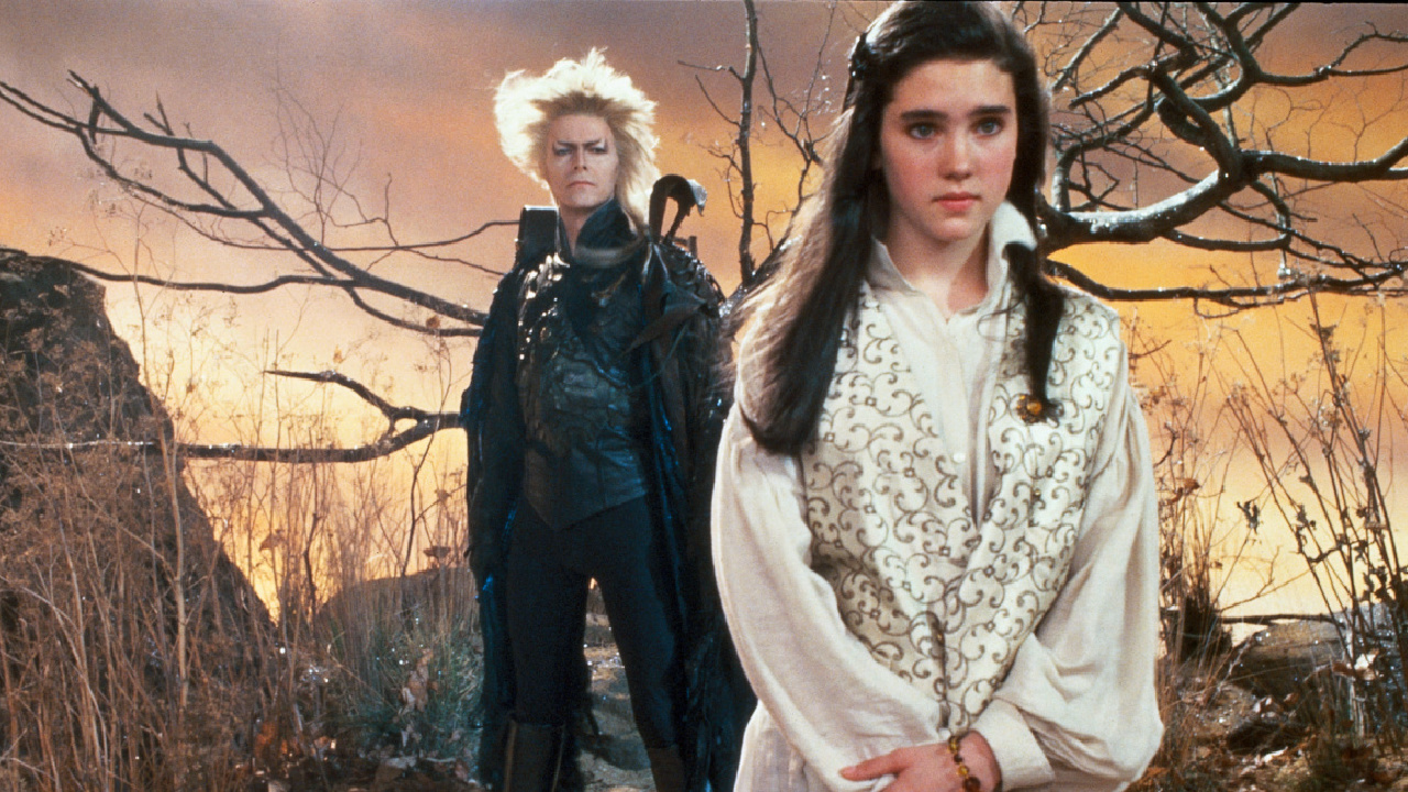 (L to R) David Bowie as Jareth and Jennifer Connelly as Sarah in 'Labyrinth.' Photo: The Jim Henson Company. Copyright: Labyrinth Enterprises.