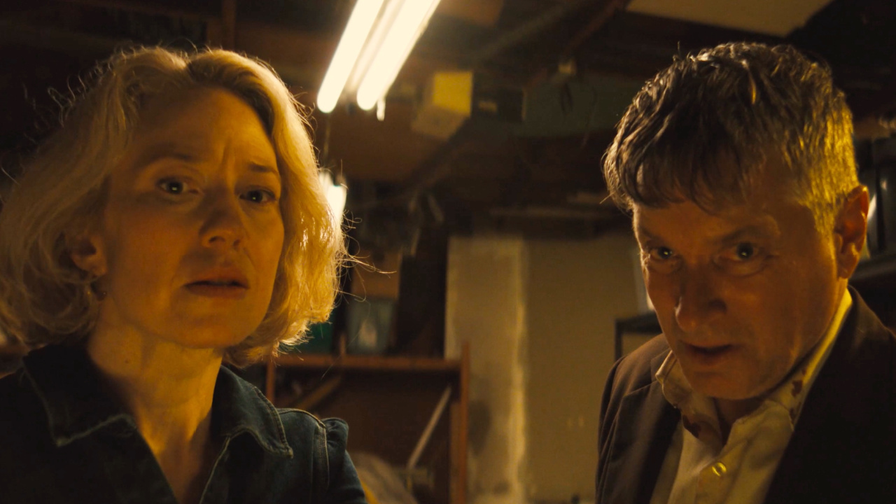 (L to R) Carrie Coon and Shea Whigham in 'Lake George'. Photo: Magnet.