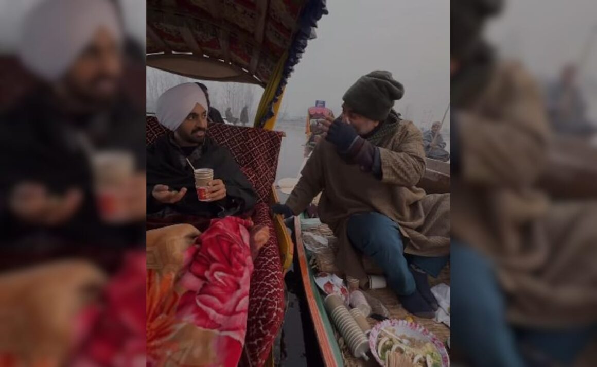 In Kashmir, Diljit Dosanjh Sips Hot Kahwa, Hops On A Shikara Ride On Dal Lake. Watch