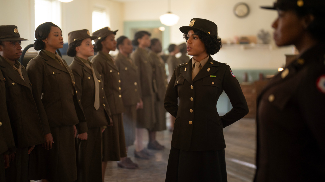 Kerry Washington as Major Charity Adams in 'Six Triple Eight'. Photo: Bob Mahoney / Perry Well Films 2 / Courtesy of Netflix.