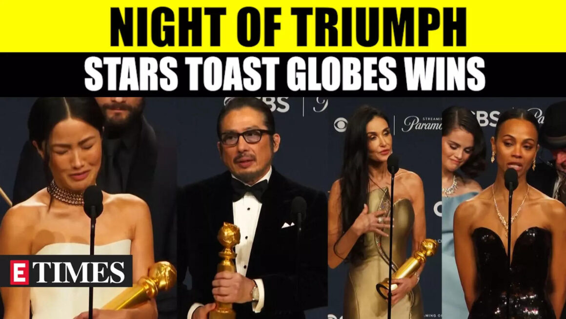 Zoe Saldana, Anna Sawai, Hiroyuki, Colin & Others Celebrate Golden Globe Victory