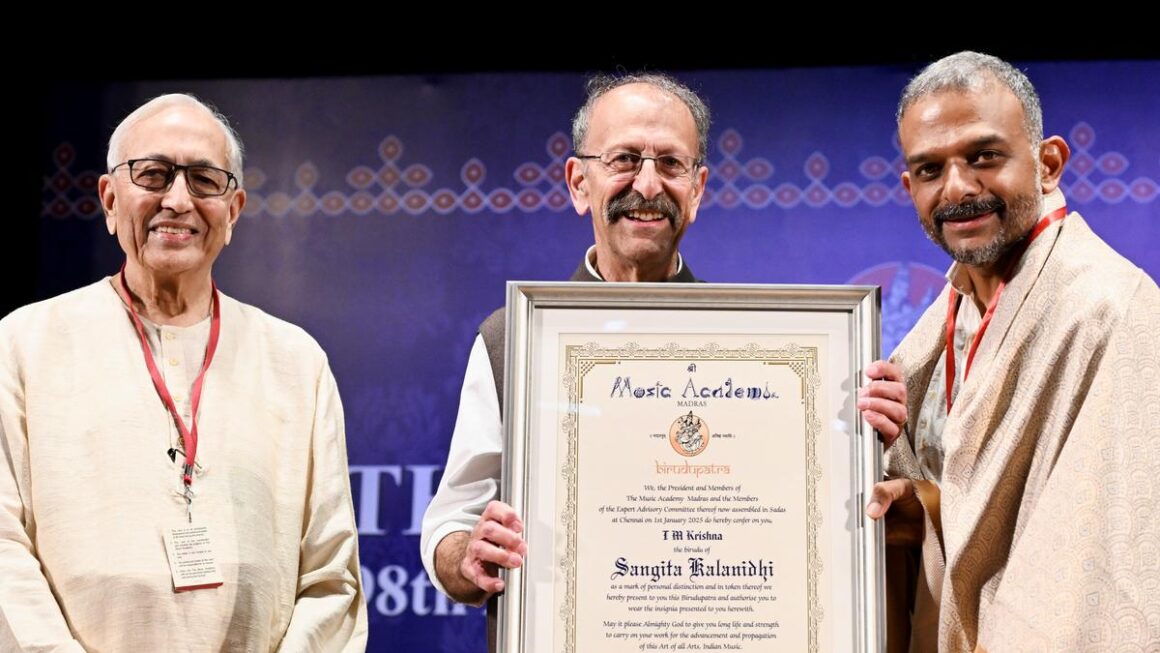 T.M. Krishna conferred Sangita Kalanidhi title