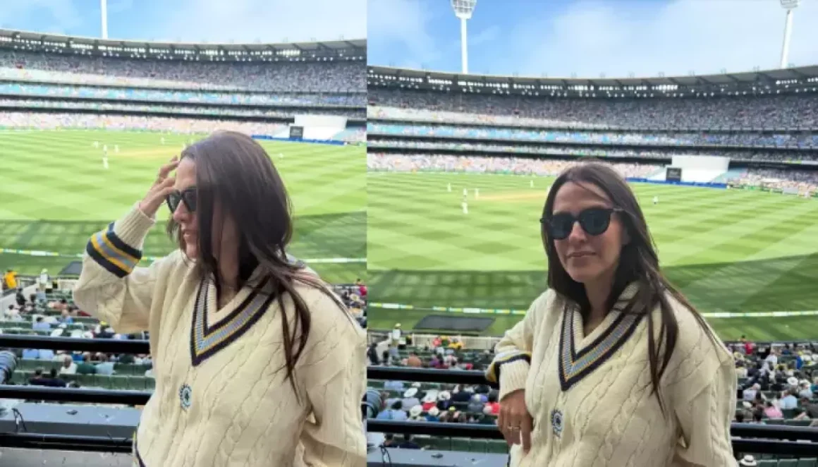 Neha Dhupia Wears Her Dad-In-Law, Bishan Singh Bedi’s Test Cricket Sweater She Got As A Wedding Gift