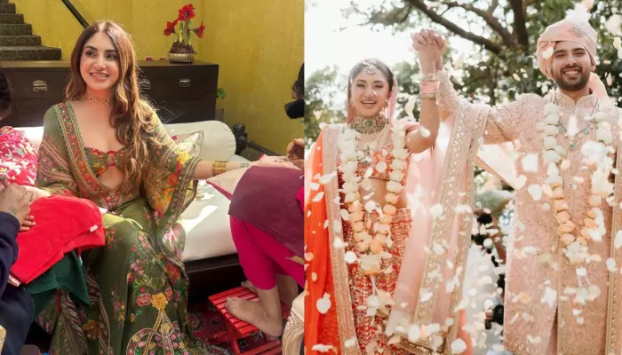 Aashna Shroff Radiates Pure Joy At Her Mehendi Ceremony Clad In A Green Bandeau Embroidered Kaftan