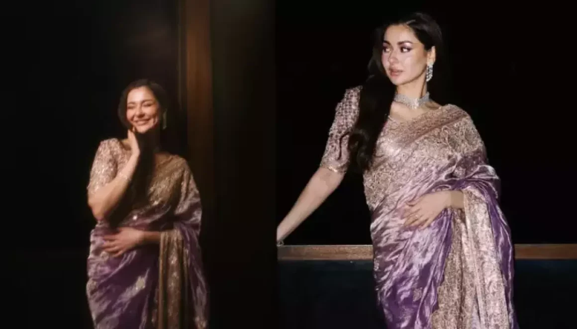 Pakistani Actress Hania Aamir Turns Indian Princess In A Lavender-Toned Pretty Saree Manish Malhotra