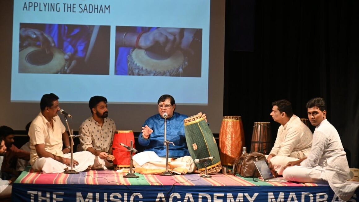 How is the mridangam tuned?