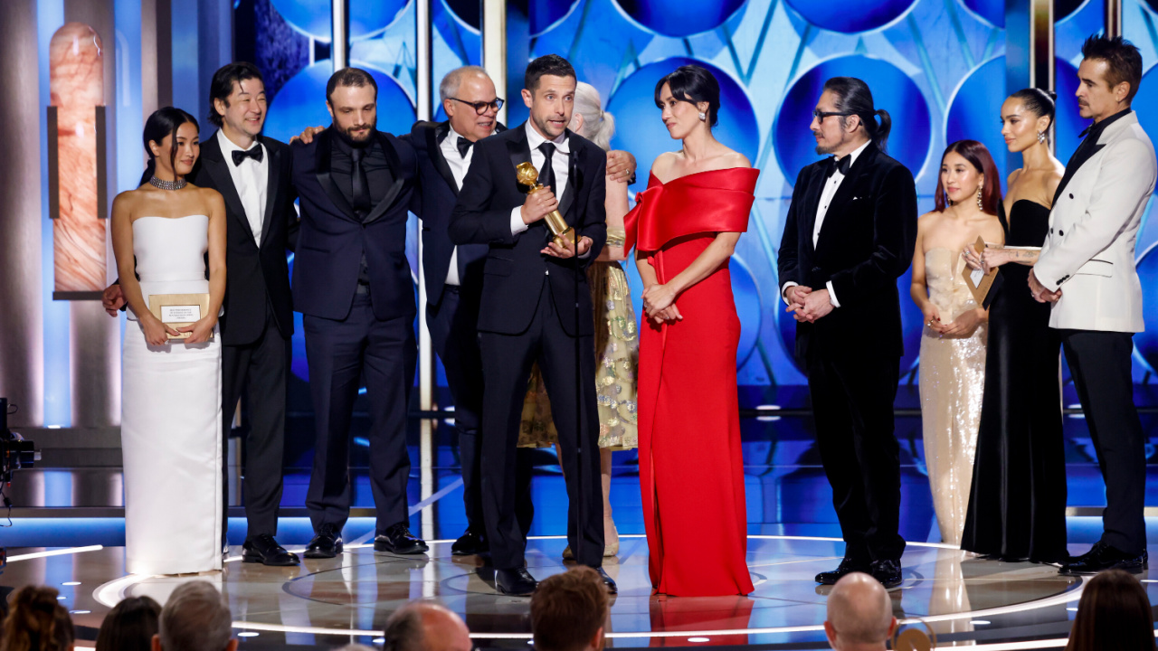 Justin Marks accepts the award for TV Series - Drama at the 82nd Annual Golden Globe Awards, airing live from the Beverly Hilton in Beverly Hills, California on Sunday, January 5, 2025, at 8 PM ET/5 PM PT, on CBS and streaming on Paramount+. Photo: Sonja Flemming/CBS ©2025 CBS Broadcasting, Inc. All Rights Reserved.