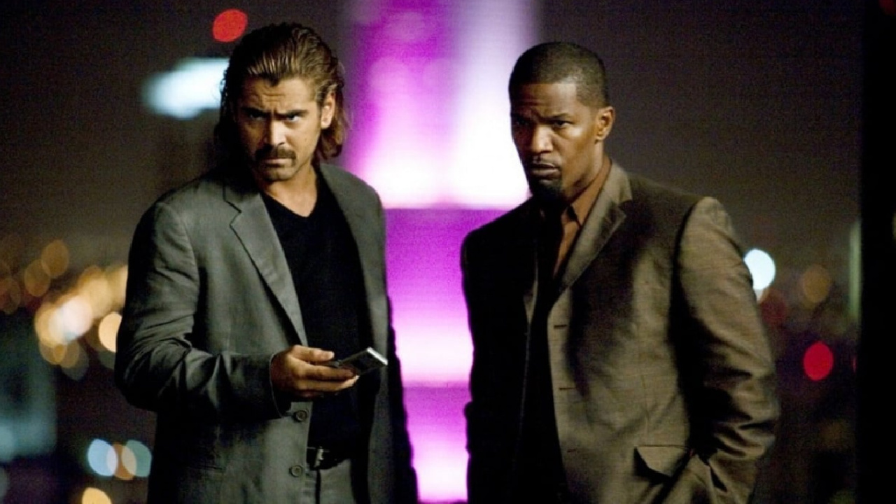 (L to R) Colin Farrell as Detective James 'Sonny' Crockett and Jamie Foxx as Detective Ricardo 'Rico' Tubbs in 'Miami Vice.' Photo: Universal Pictures.