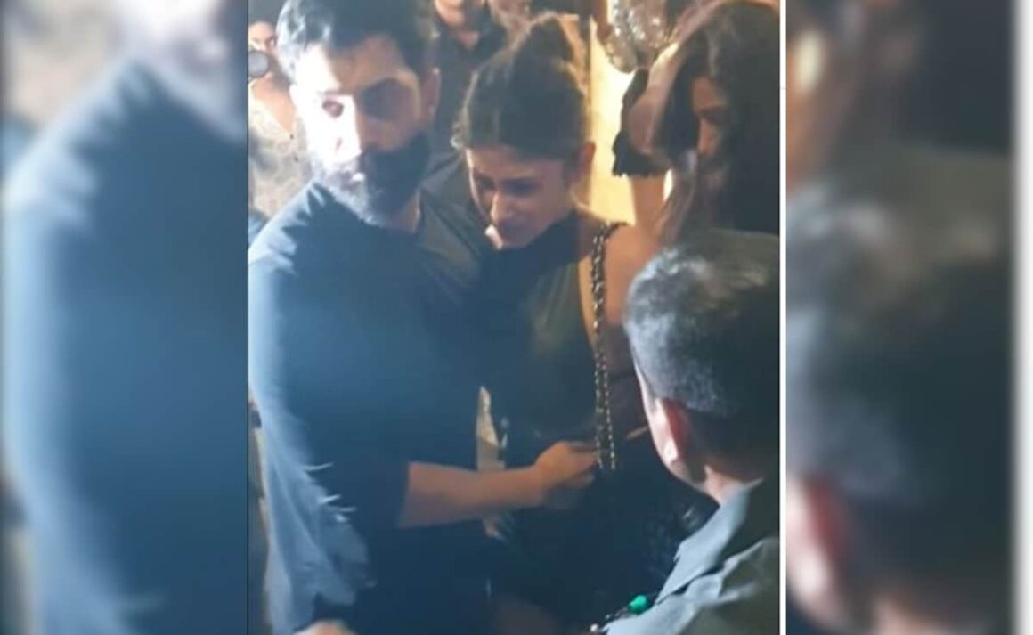 Mouni Roy Tumbles While Exiting New Year Party. Husband Suraj Nambiar Rescues